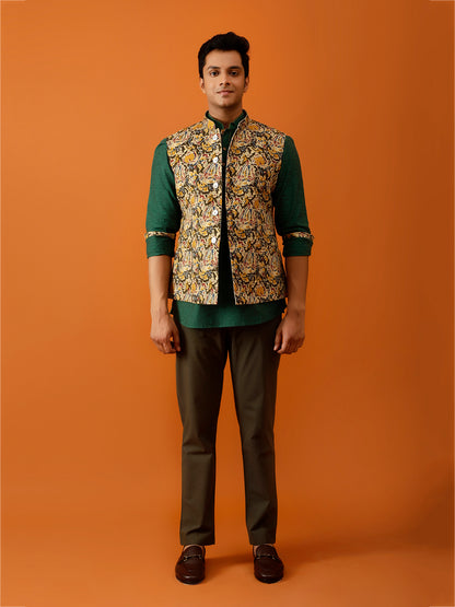 Multicolor Floral Nehru Reversible-Jacket