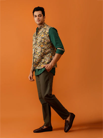 Multicolor Floral Nehru Reversible-Jacket