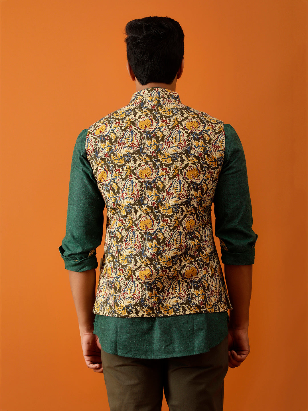 Multicolor Floral Nehru Reversible-Jacket
