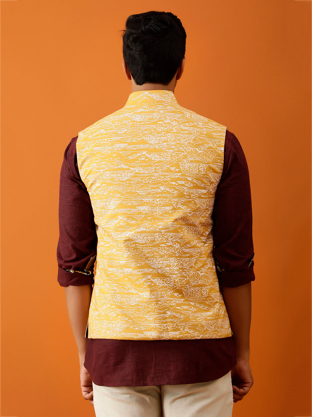 Mustard Yellow Nehru Reversible Jacket