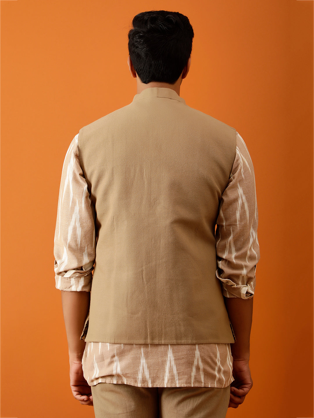 Maroon & Gold Floral Nehru Reversible-Jacket