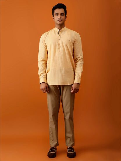 Short Kurta Pure Handloom in Radiant Yellow