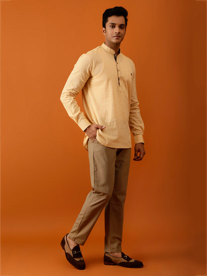 Short Kurta Pure Handloom in Radiant Yellow