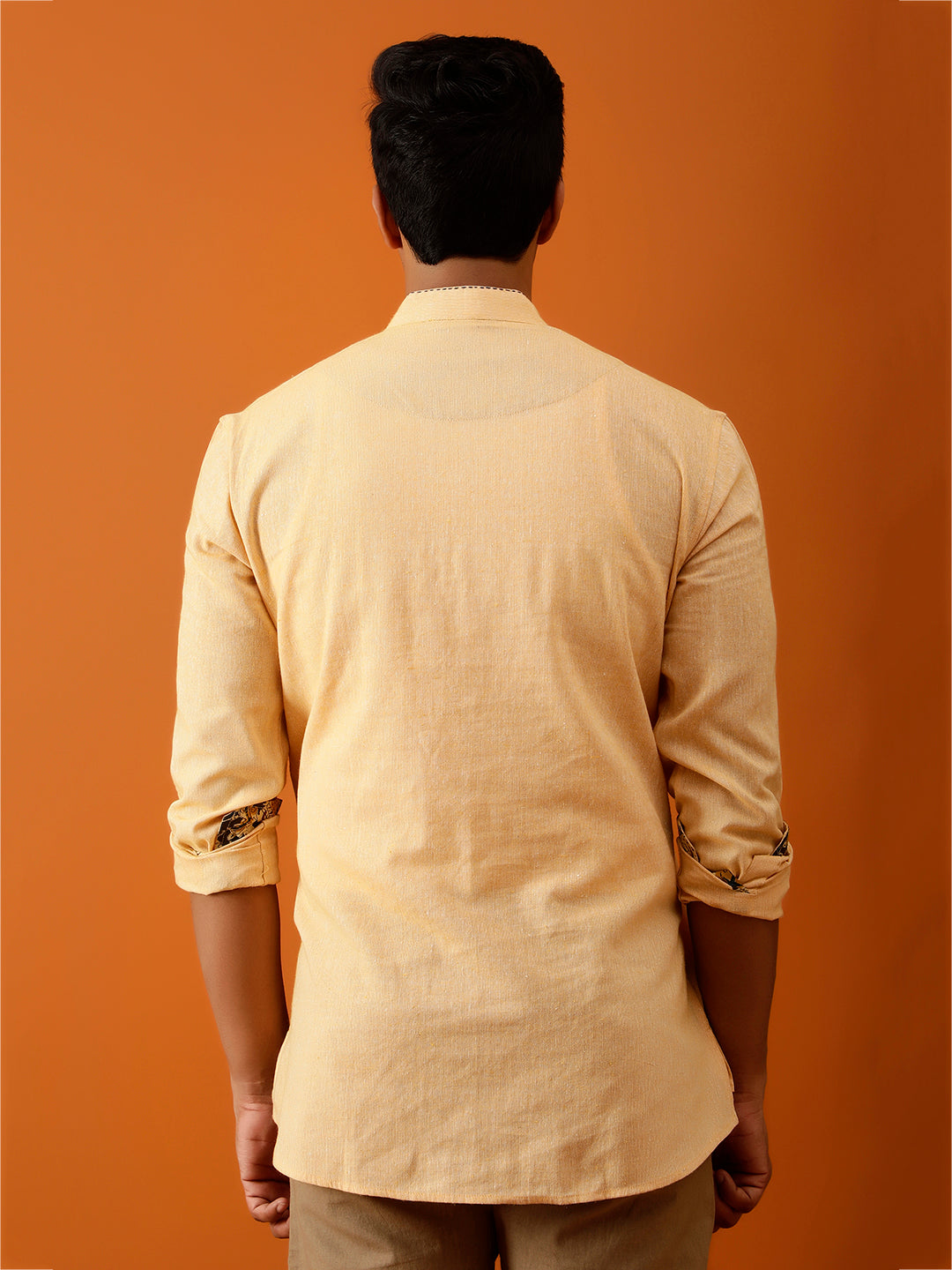 Short Kurta Pure Handloom in Radiant Yellow