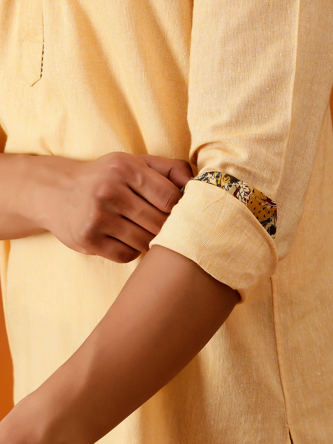 Short Kurta Pure Handloom in Radiant Yellow