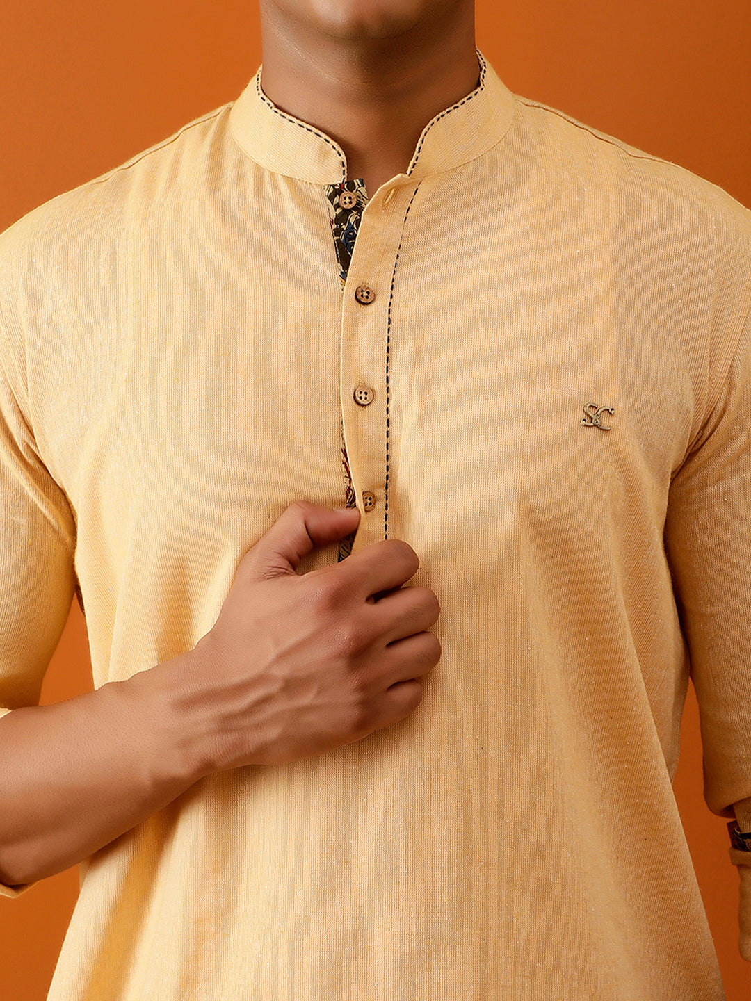 Short Kurta Pure Handloom in Radiant Yellow
