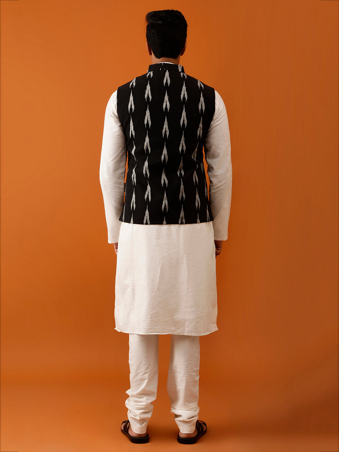 Mustard Yellow Base Adorned Nehru Reversible-Jacket
