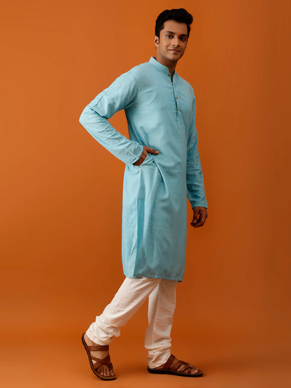 Long Kurta Chudidar Sky-Blue