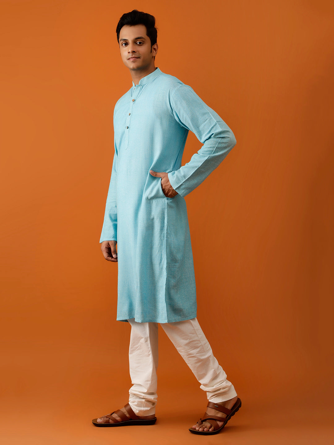 Long Kurta Chudidar Sky-Blue