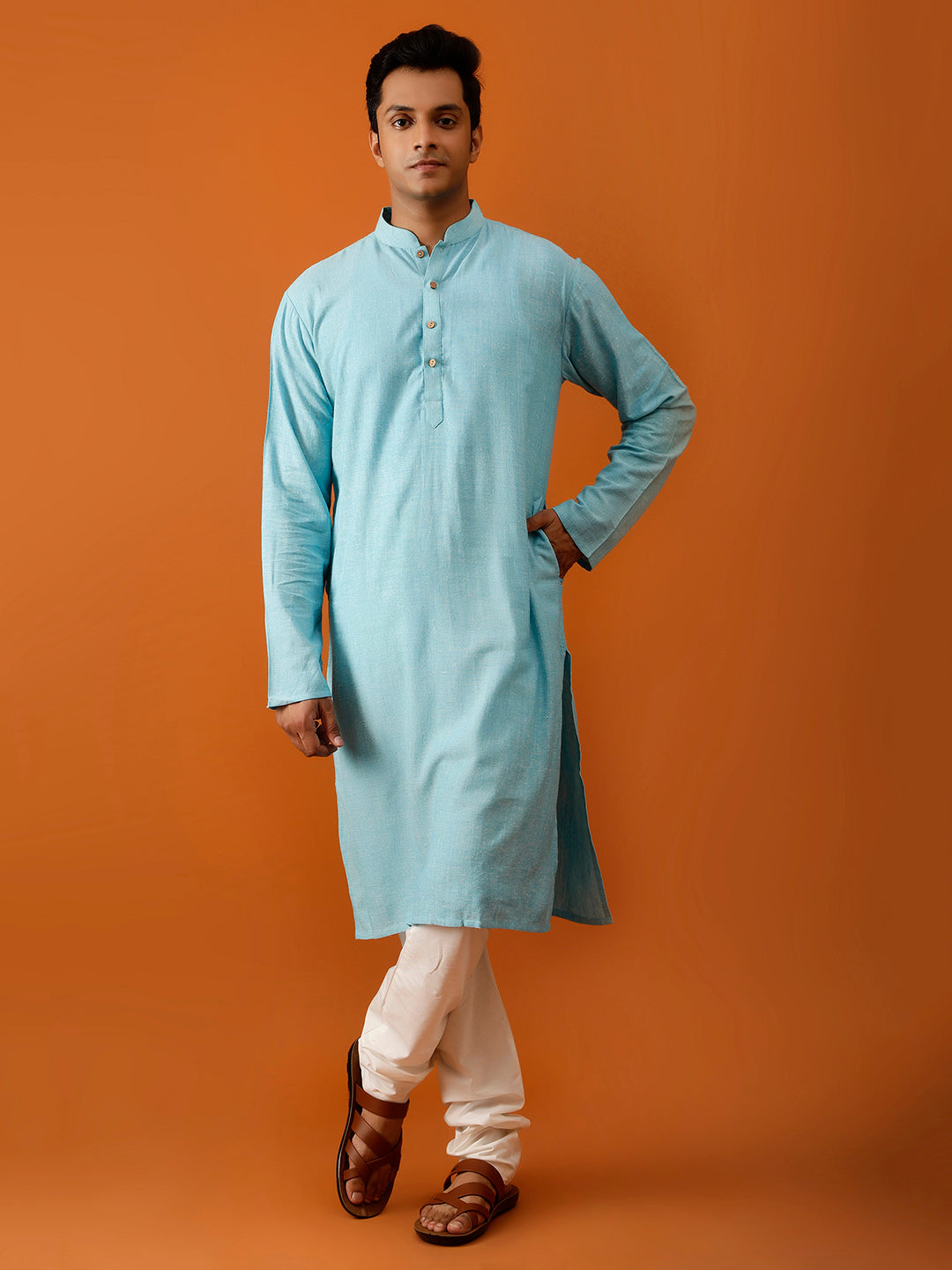 Long Kurta Chudidar Sky-Blue