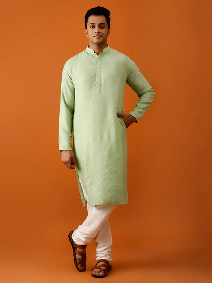 Long Kurta Chudidar Pastel Green