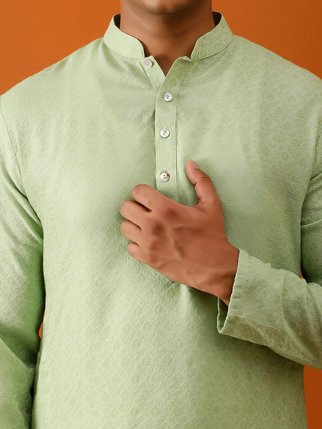 Long Kurta Chudidar Pastel Green