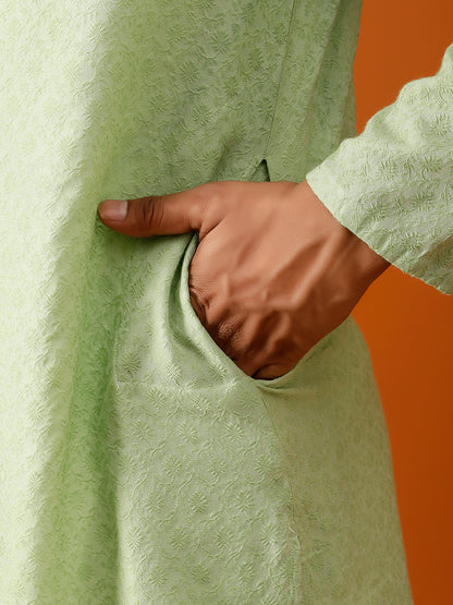 Long Kurta Chudidar Pastel Green