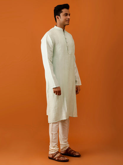 Long Kurta Chudidar White Kurta-Pyjama