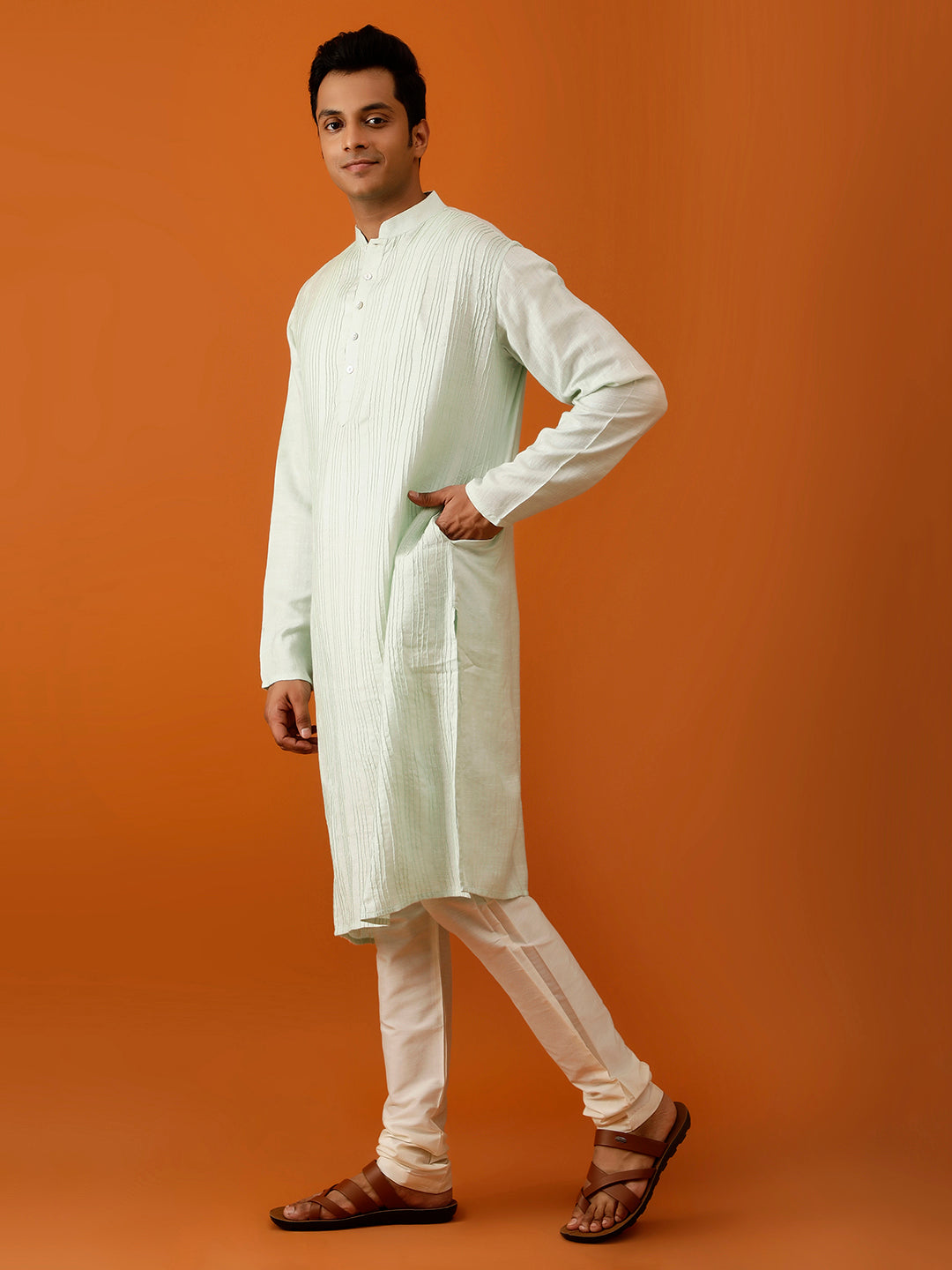 Long Kurta Chudidar White Kurta-Pyjama