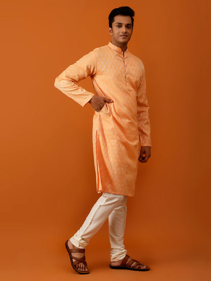 Long Kurta Chudidar Peach-Hued