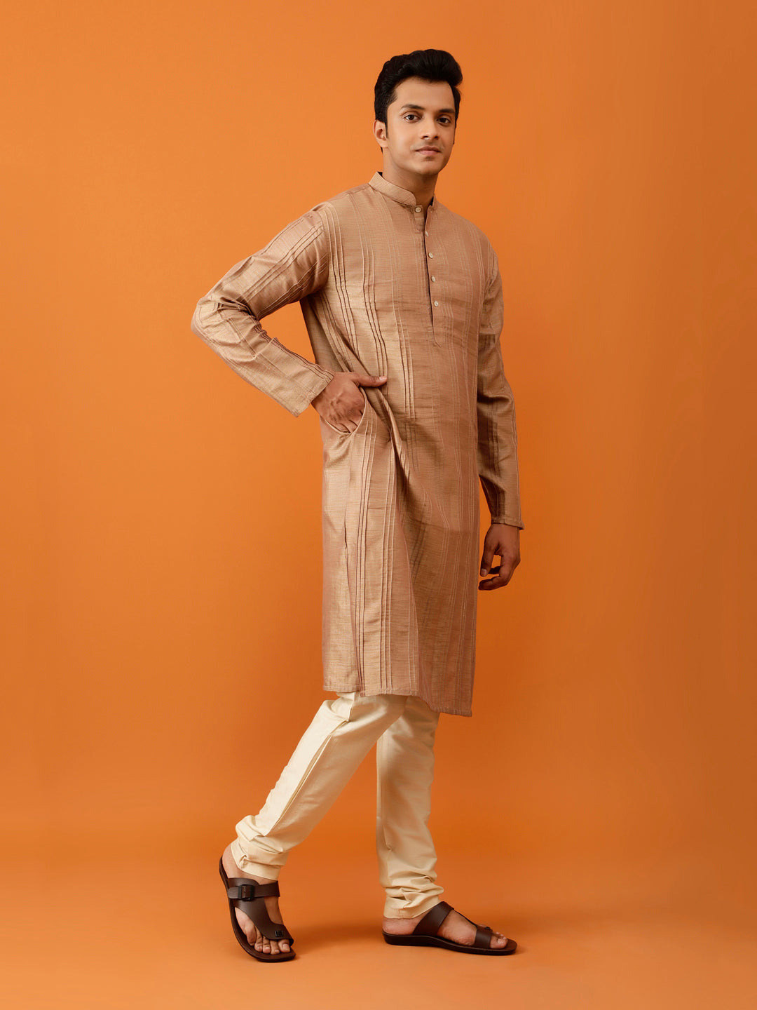 Long Kurta Chudidar Brown Kurta