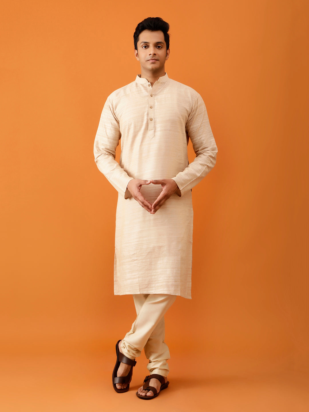 Long Kurta Chudidar Beige Kurta