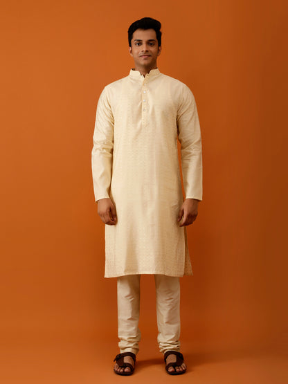 Long Kurta Chudidar Light Golden-Beige Kurta