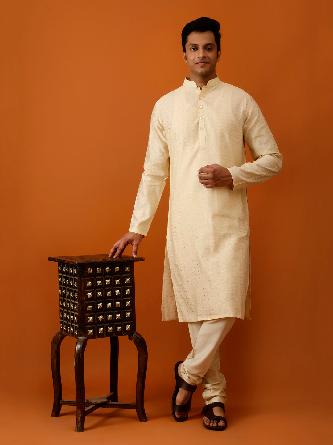 Long Kurta Chudidar Light Golden-Beige Kurta