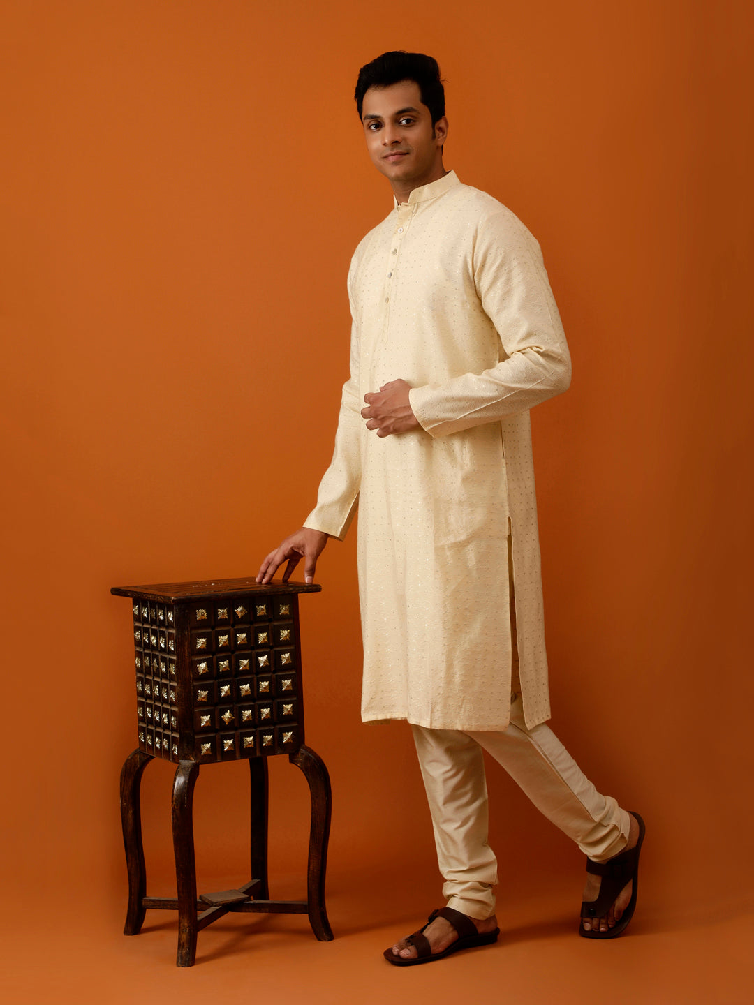 Long Kurta Chudidar Light Golden-Beige Kurta