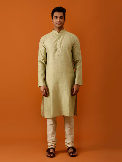 Long Kurta Chudidar Light Olive-Green