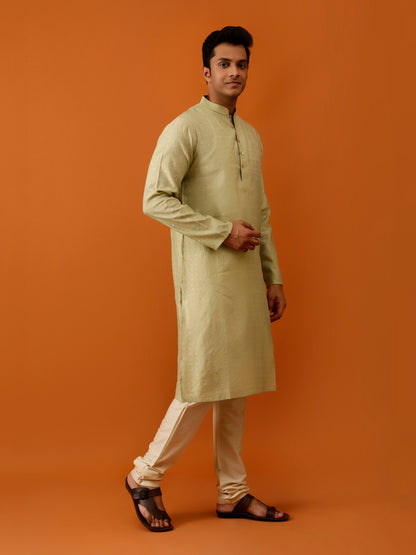 Long Kurta Chudidar Light Olive-Green