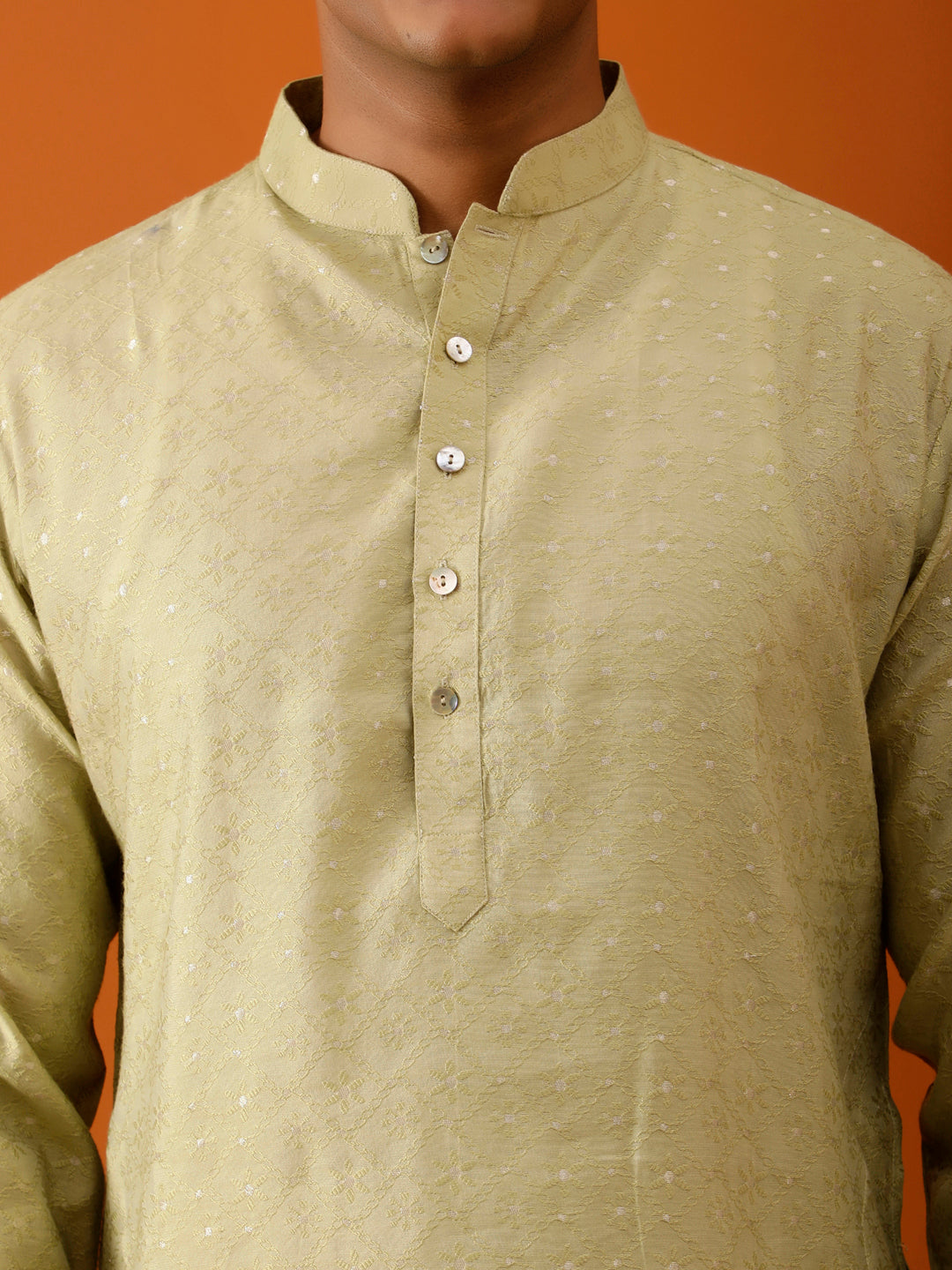Long Kurta Chudidar Light Olive-Green