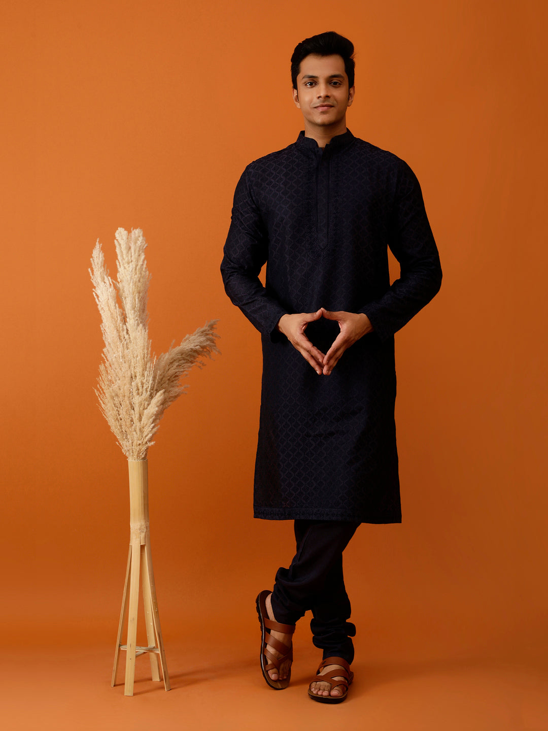 Long Kurta Chudidar Sleek Black Kurta
