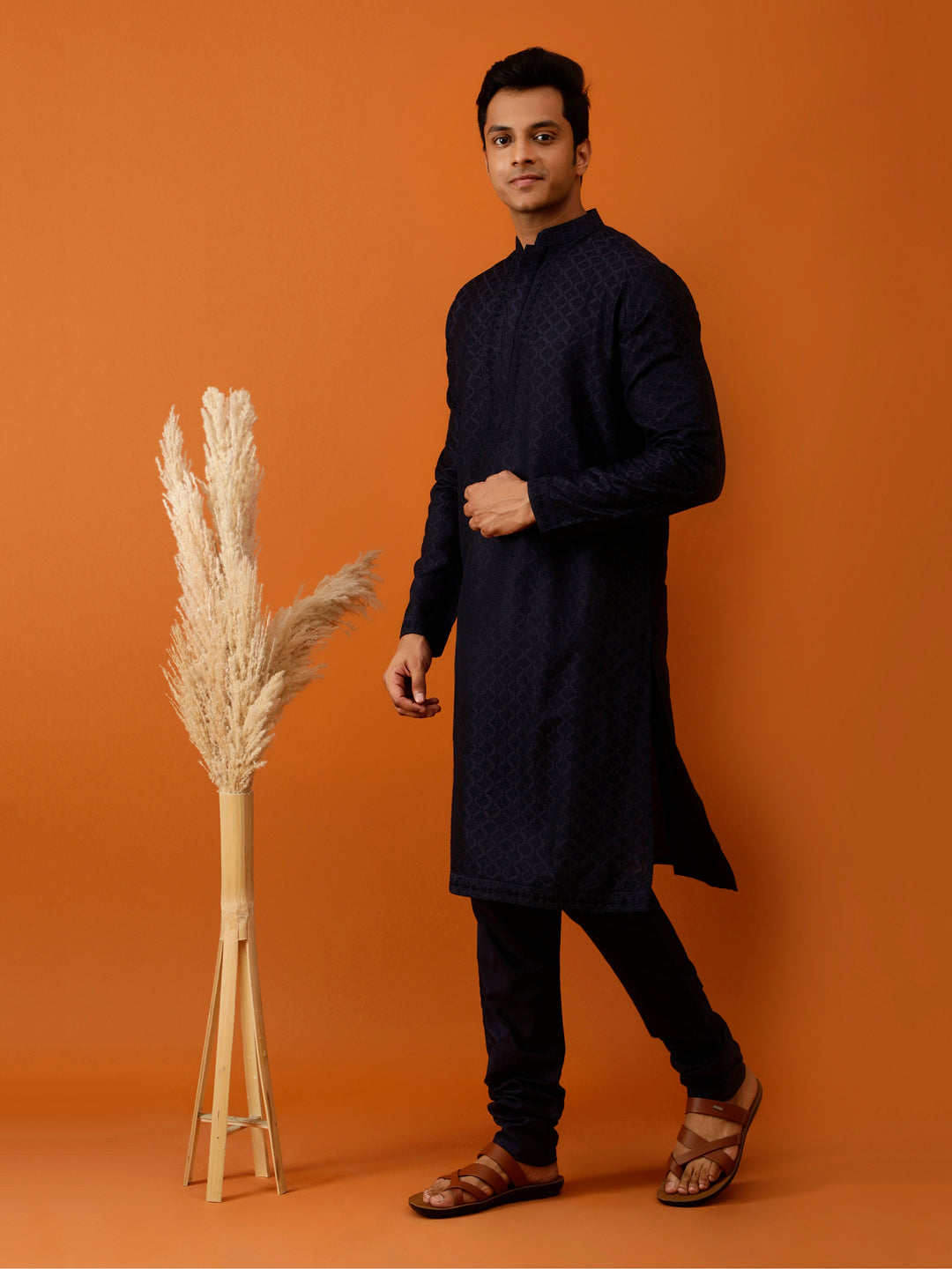 Long Kurta Chudidar Sleek Black Kurta
