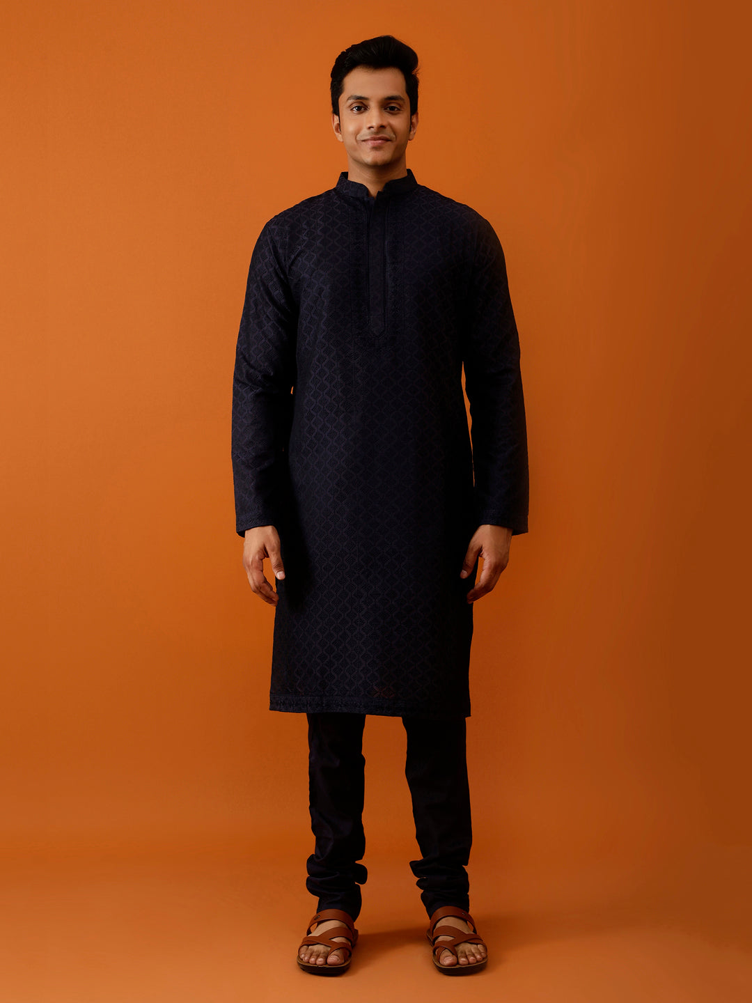 Long Kurta Chudidar Sleek Black Kurta