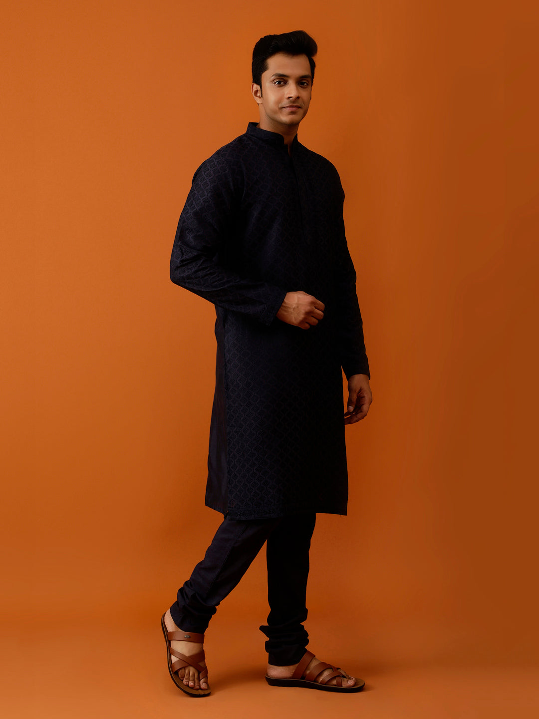 Long Kurta Chudidar Sleek Black Kurta