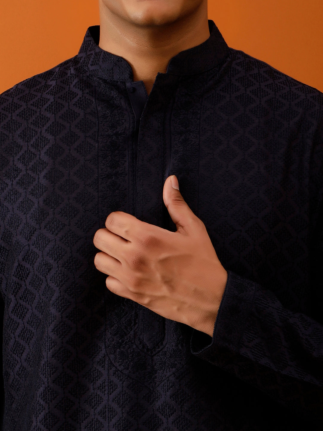 Long Kurta Chudidar Sleek Black Kurta