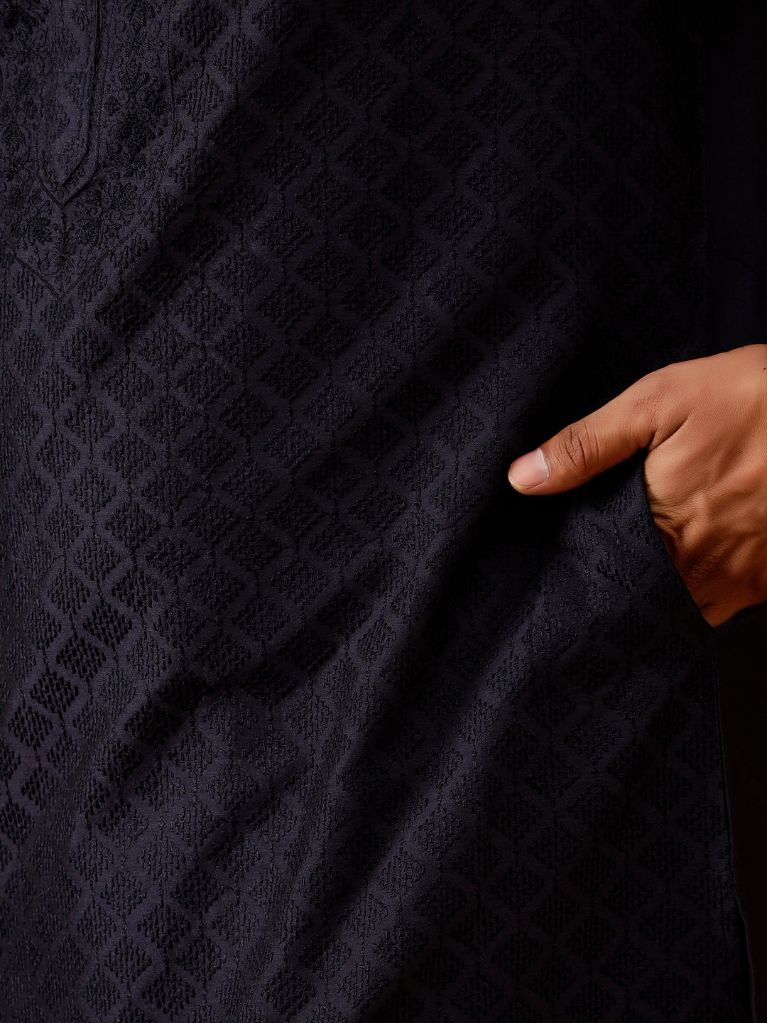 Long Kurta Chudidar Sleek Black Kurta