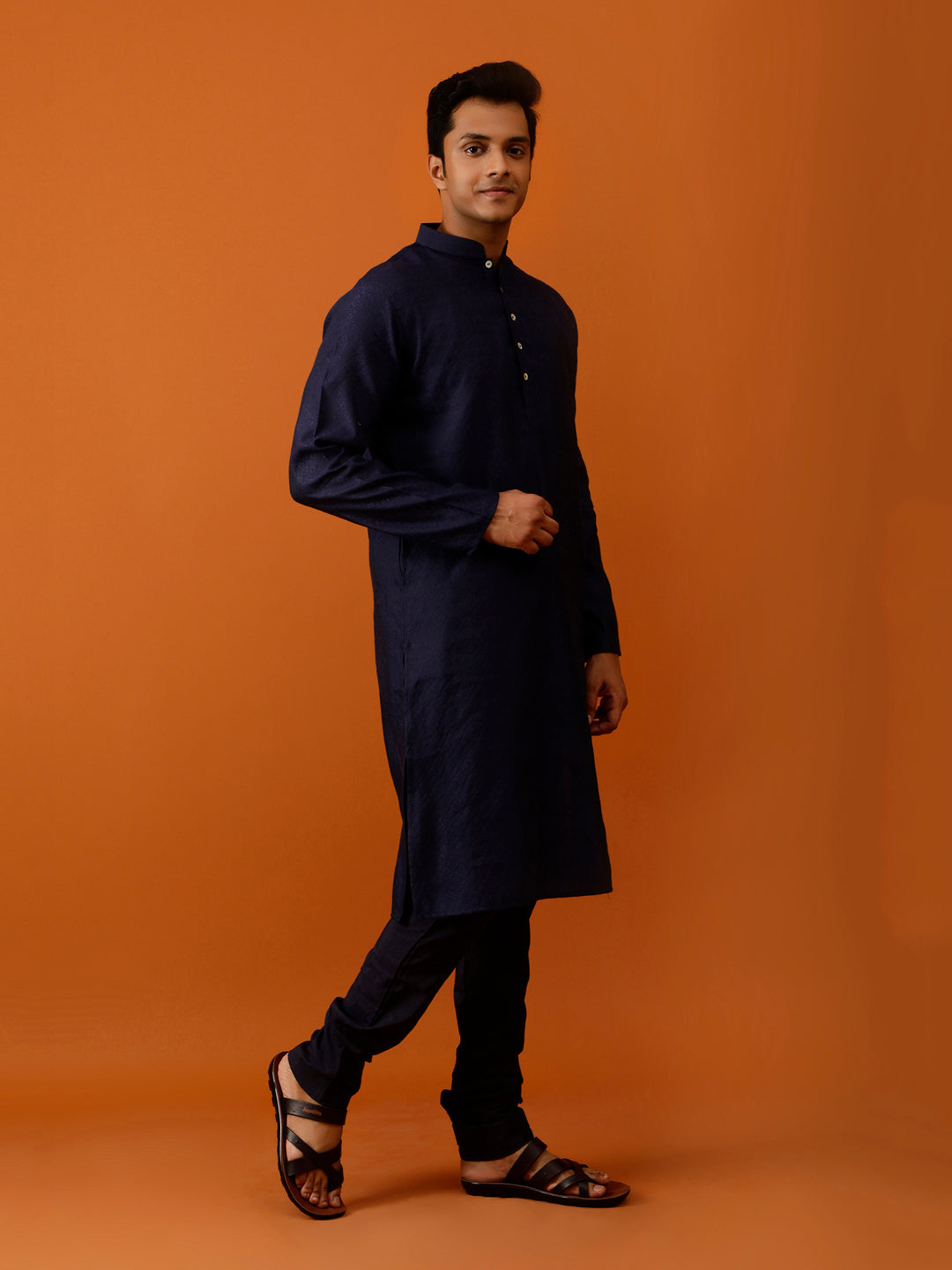 Long Kurta Chudidar Stylish Navy Blue