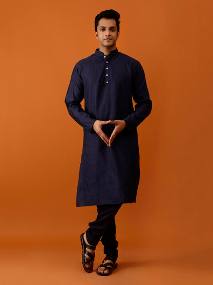 Long Kurta Chudidar Stylish Navy Blue