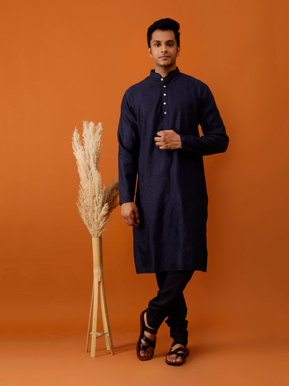 Long Kurta Chudidar Stylish Navy Blue