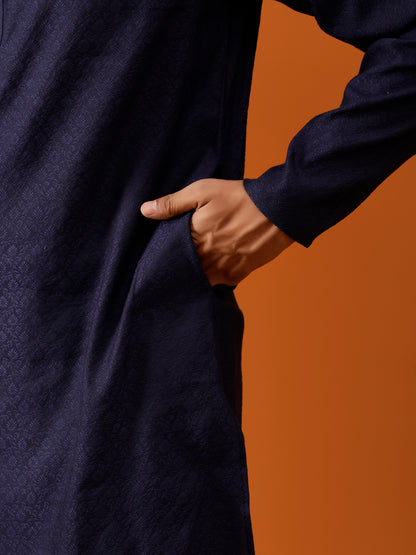 Long Kurta Chudidar Stylish Navy Blue
