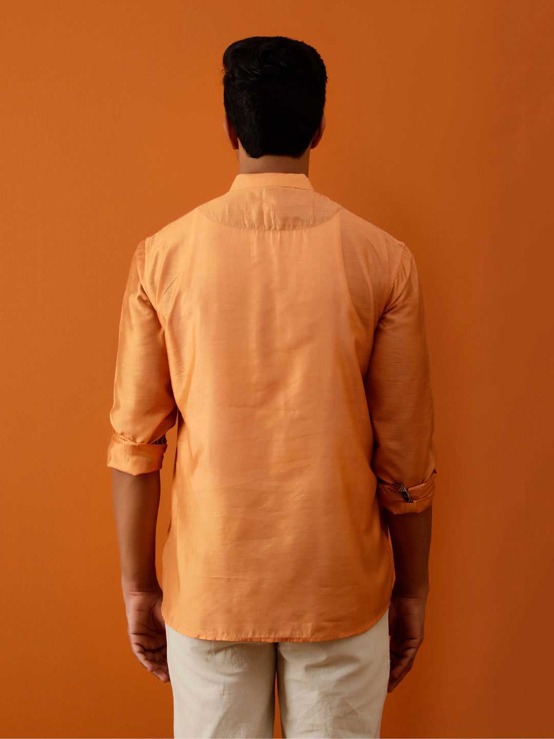 Short Kurta Stunning Orange Handloom