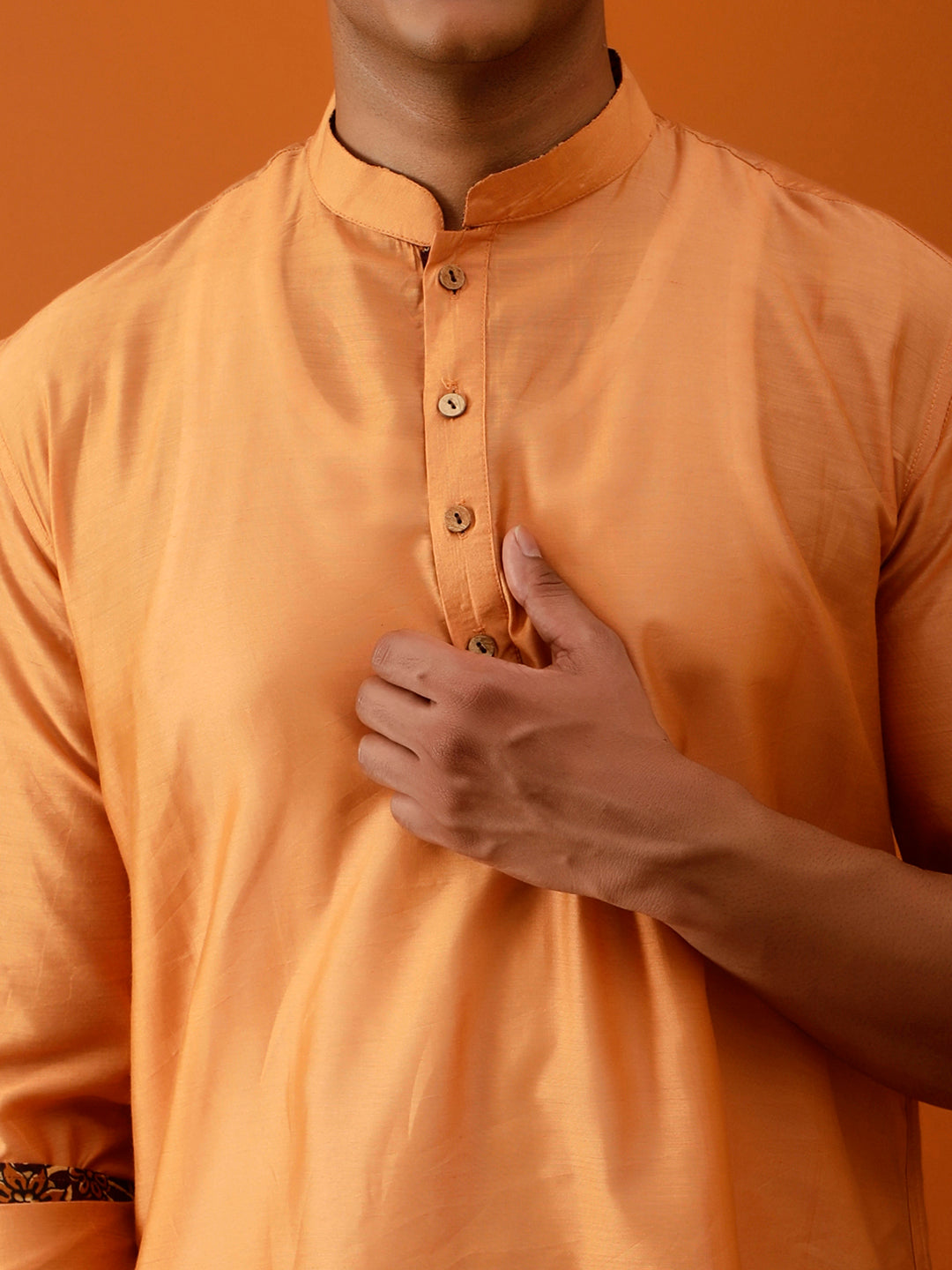 Short Kurta Stunning Orange Handloom