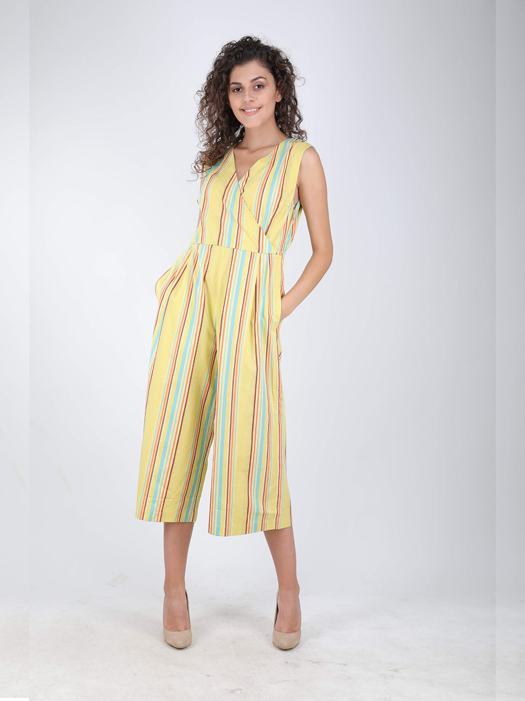Lemon Zest Stripe Jumpsuit