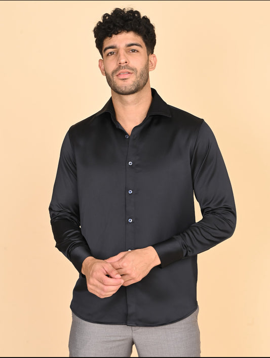 Black Pure Silk Shirt