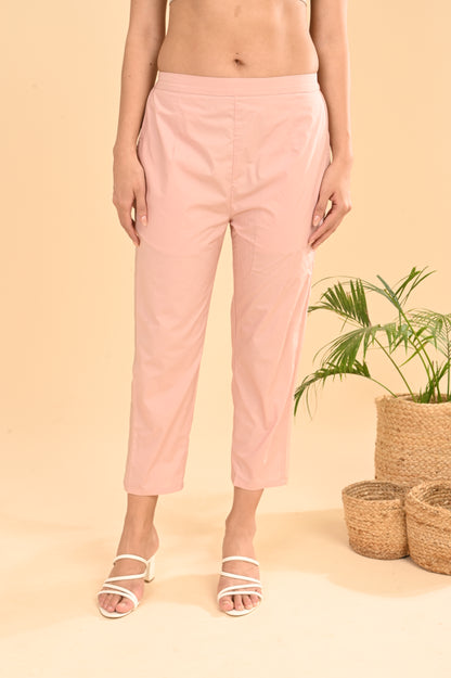 Cord Set In Pink Peach with Emb