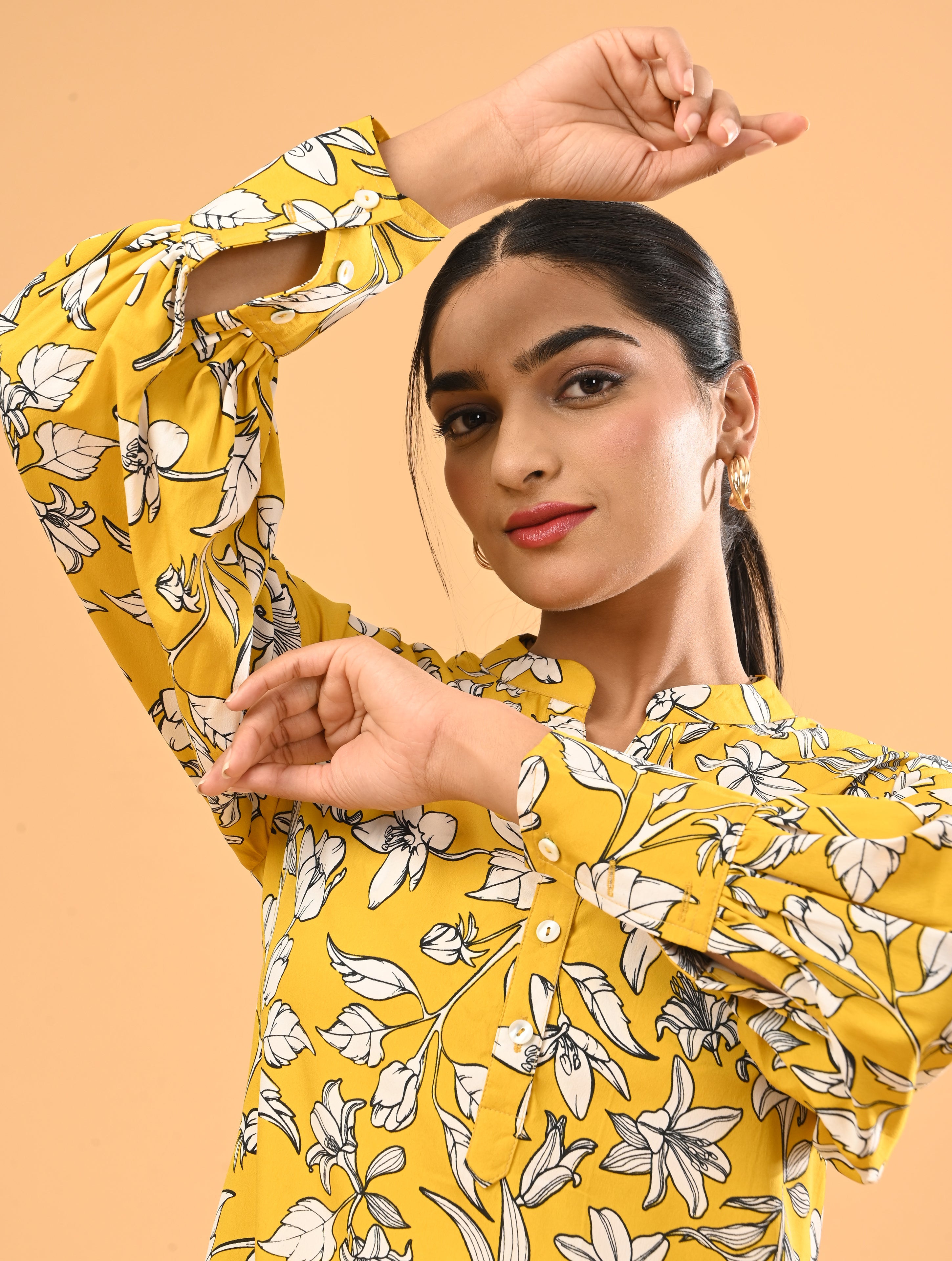 Yellow Floral Cotton Co-Ord Set