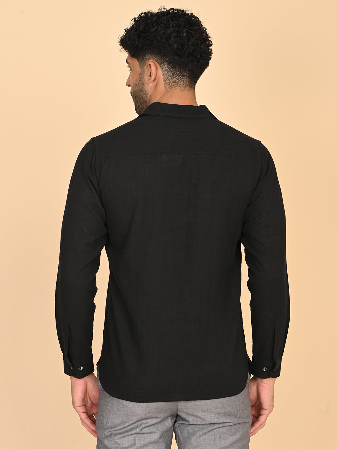 Black Silk Satin Shirt
