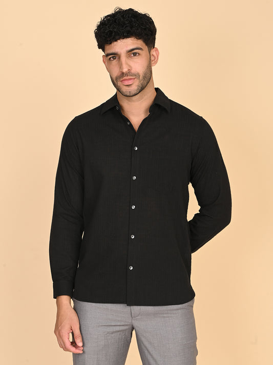 Black Silk Satin Shirt