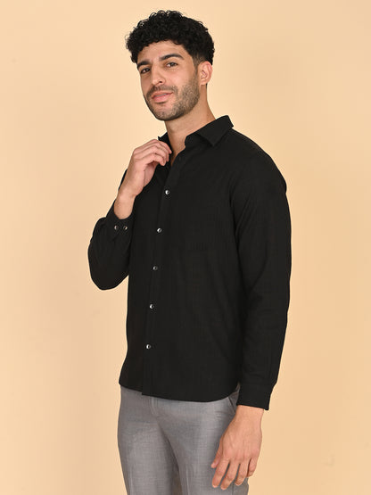 Black Silk Satin Shirt