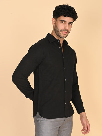 Black Silk Satin Shirt