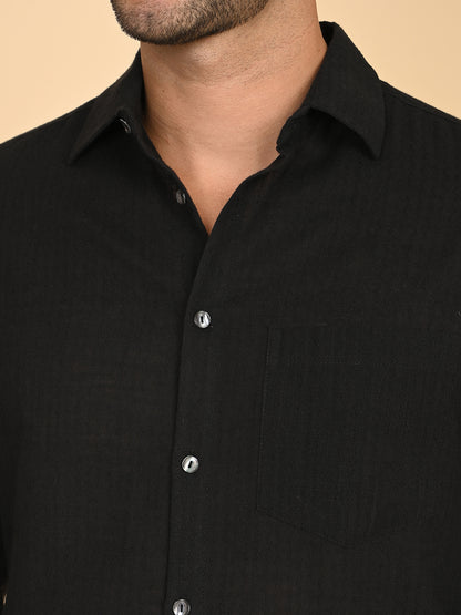 Black Silk Satin Shirt