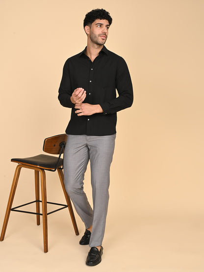 Black Silk Satin Shirt